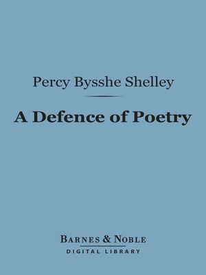 cover image of A Defence of Poetry (Barnes & Noble Digital Library)